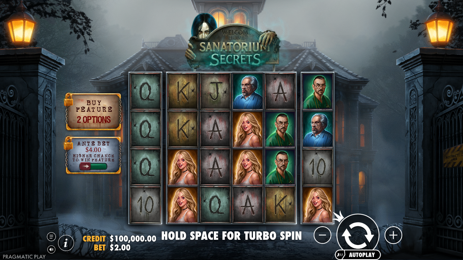 Sanatorium Secrets slot base game
