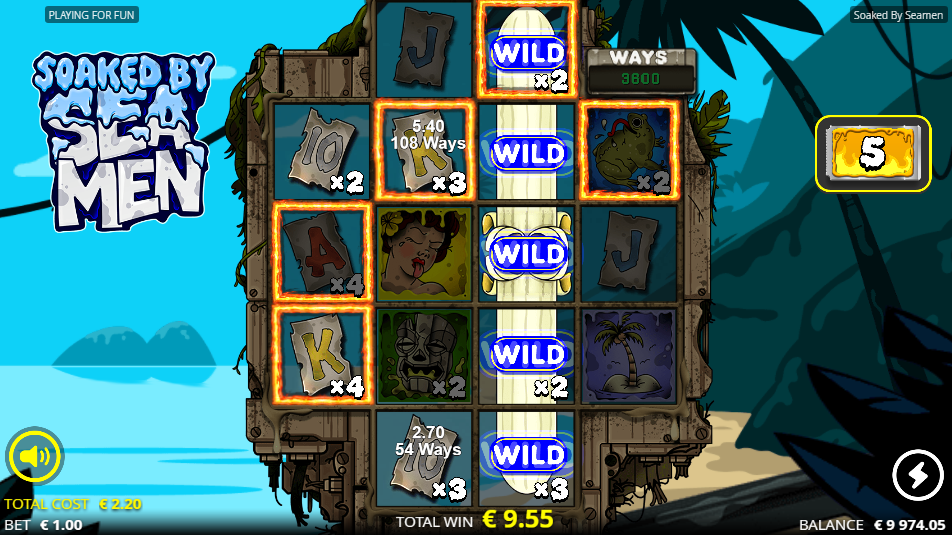 A Banana expanded into a full column of Banana Wilds down one reel of the grid