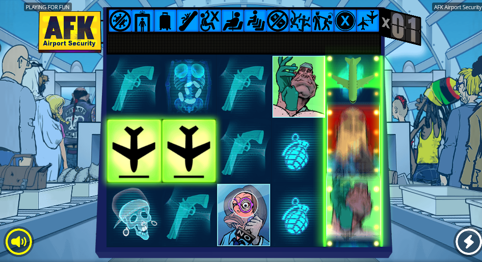 Two Bonus symbols on the reels with a third reel column highlighted in green