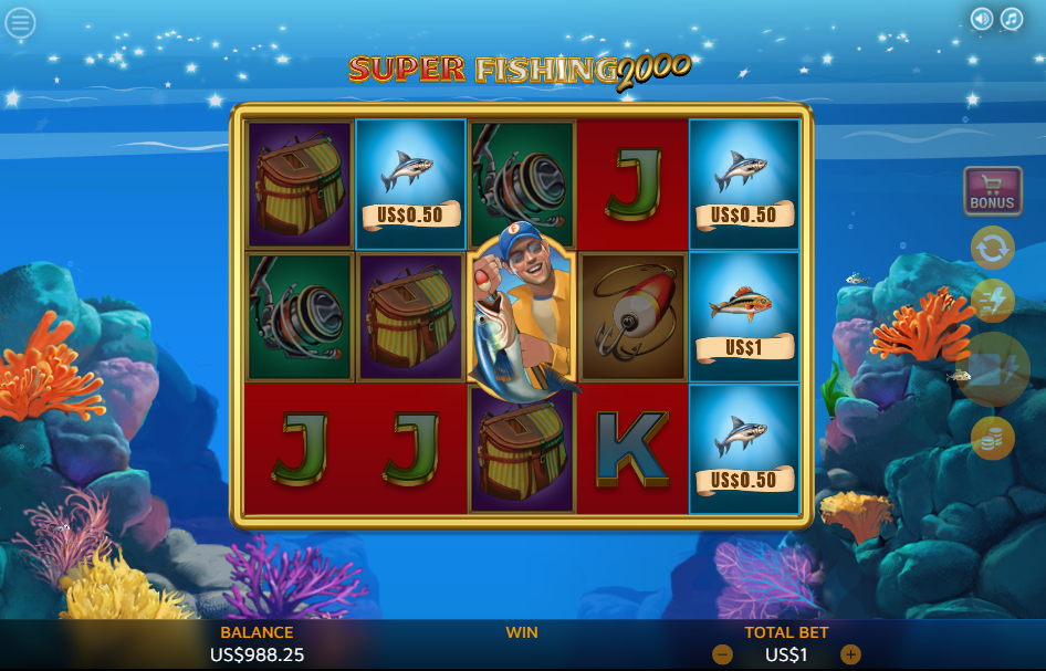 Four fish on the reels and a fisherman to reel them in