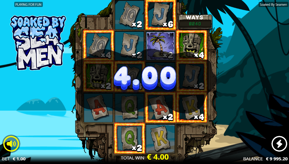 Base game win with position multipliers up to 6x and the ways counter reading in the thousands