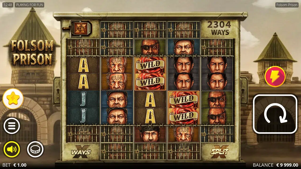Folsom Prison reels expanded to 2,304 ways with four Wild symbols across reels 3 and 4