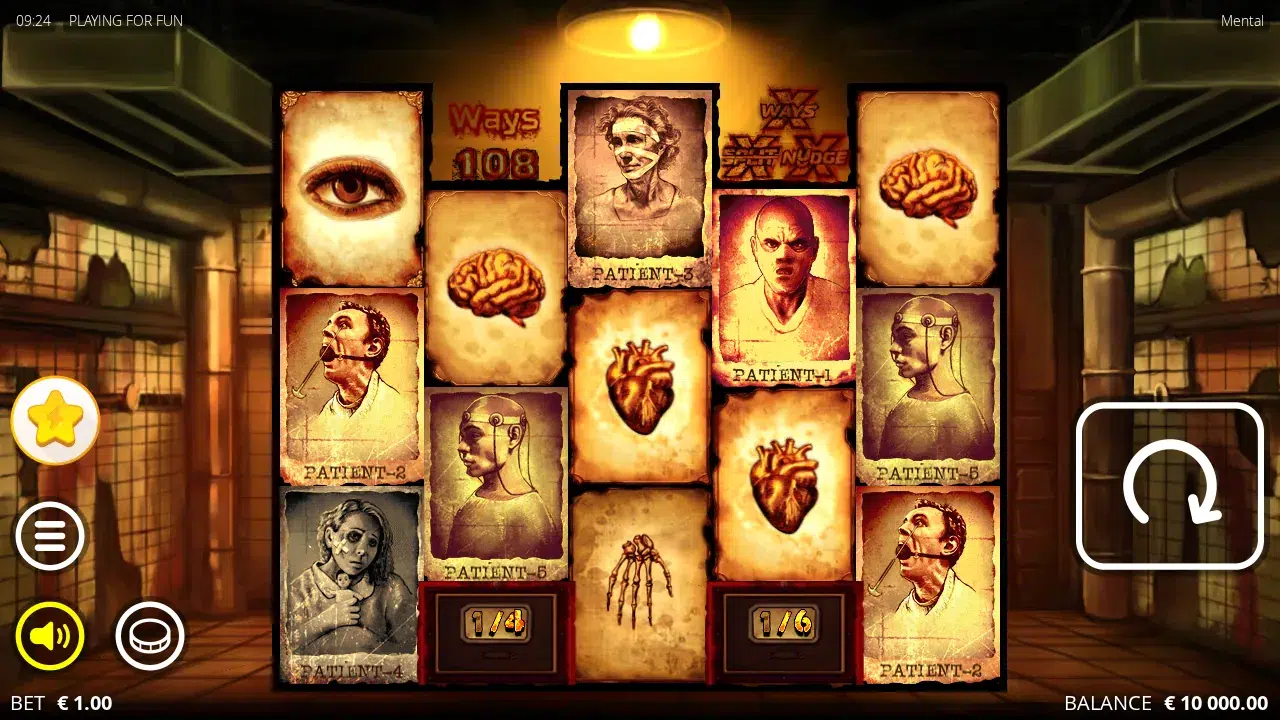Mental idle reels showing Patient and organ symbols with the ways counter at 108