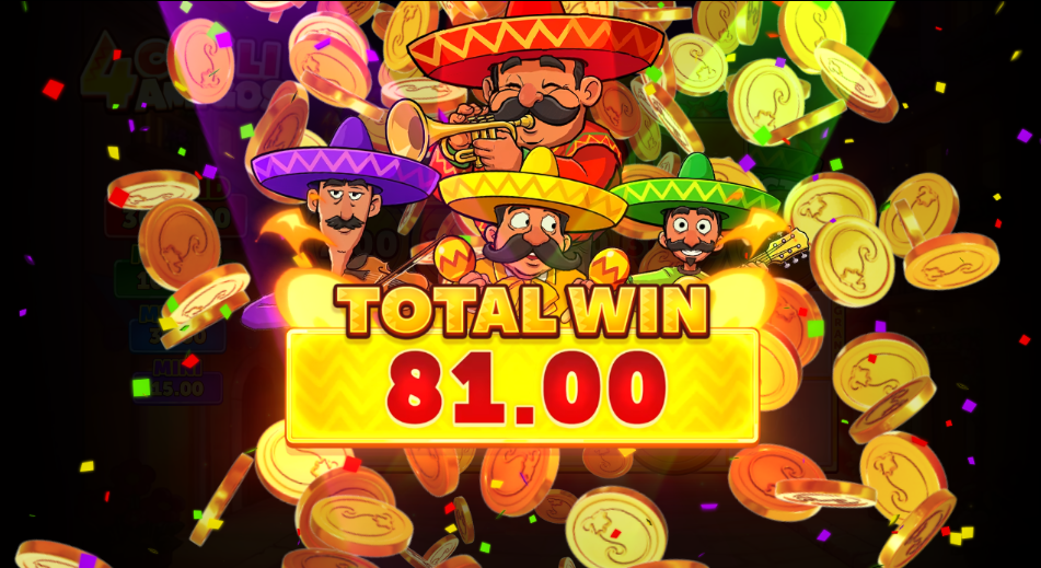 Total win screen reading 81.00 at the end of a Mystery bonus with Minor jackpot coins on the grid