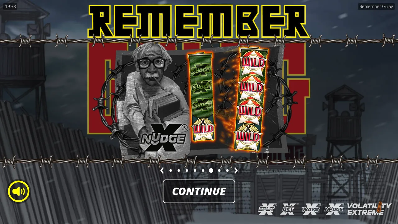 Remember Gulag splash with the old man character and an xNudge Wild nudging into four Wilds