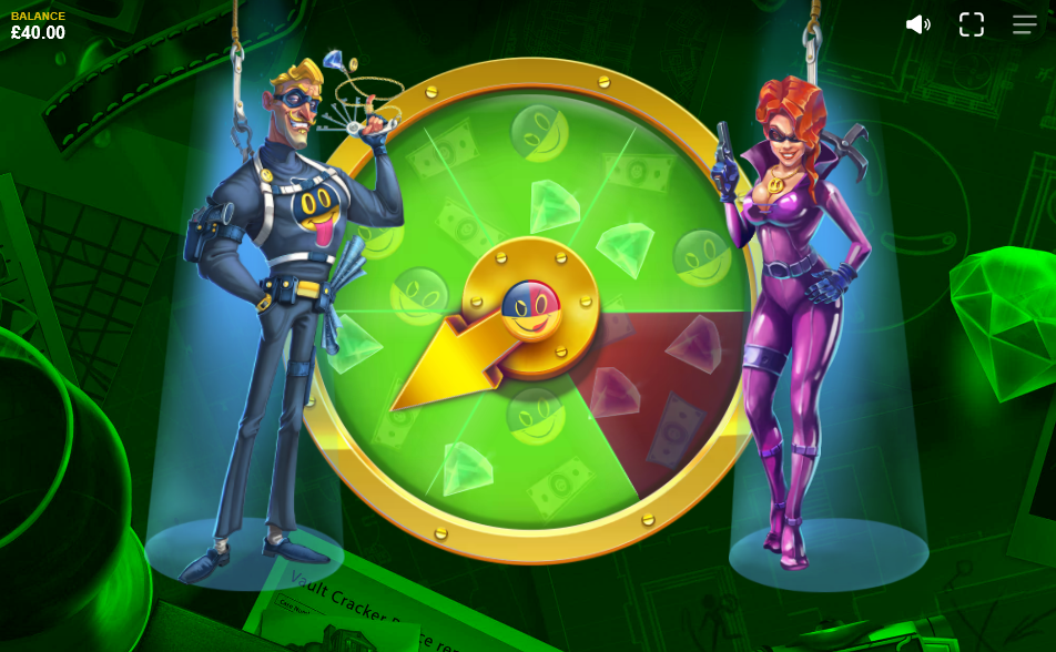 The Rivalry Wheel split into green and red sectors with the two thieves standing either side.