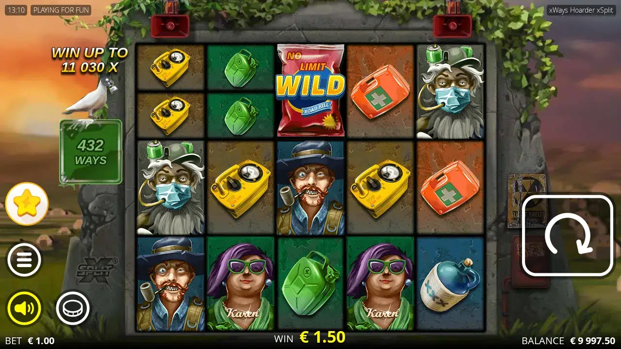 xWays Hoarder xSplit reels with two xWays reveals and a No Limit Wild, the counter reading 432 ways