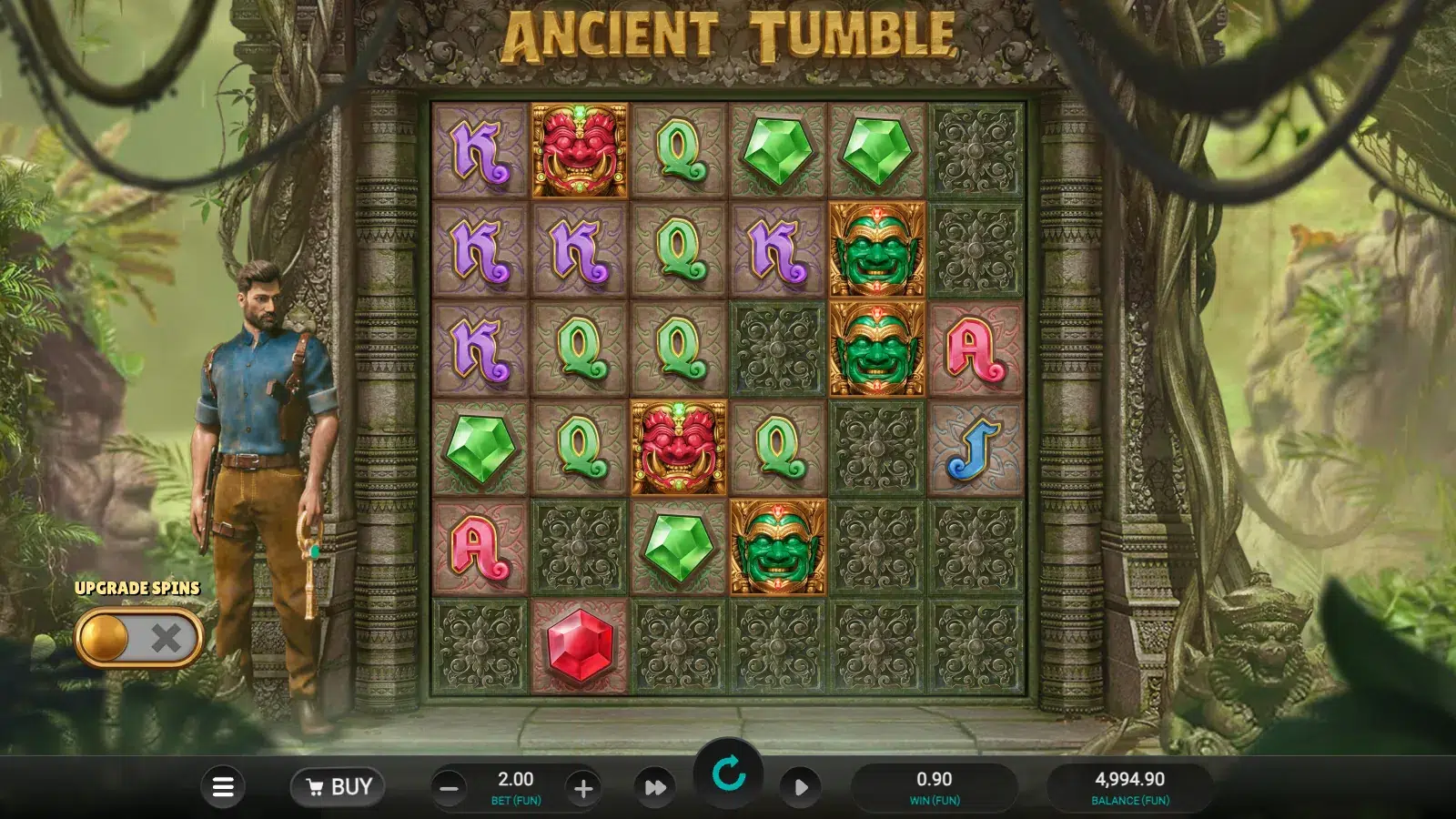 Ancient Tumble reels with 12 stone blocks left after a cascade